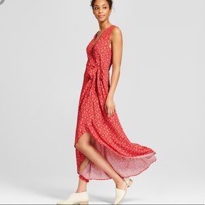 Universal Thread Wrap Front Floral Midi Dress